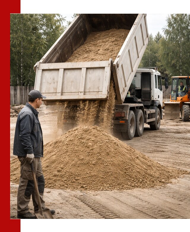 Доставка и продажа песка с разгрузкой в железнодорожном