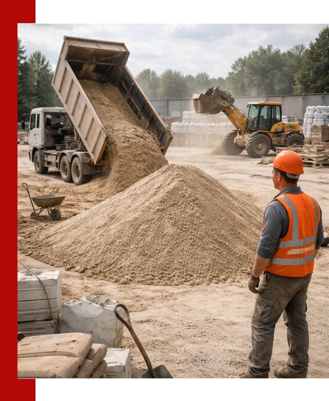 Доставка строительного песка с самосвалом в Железнодорожном